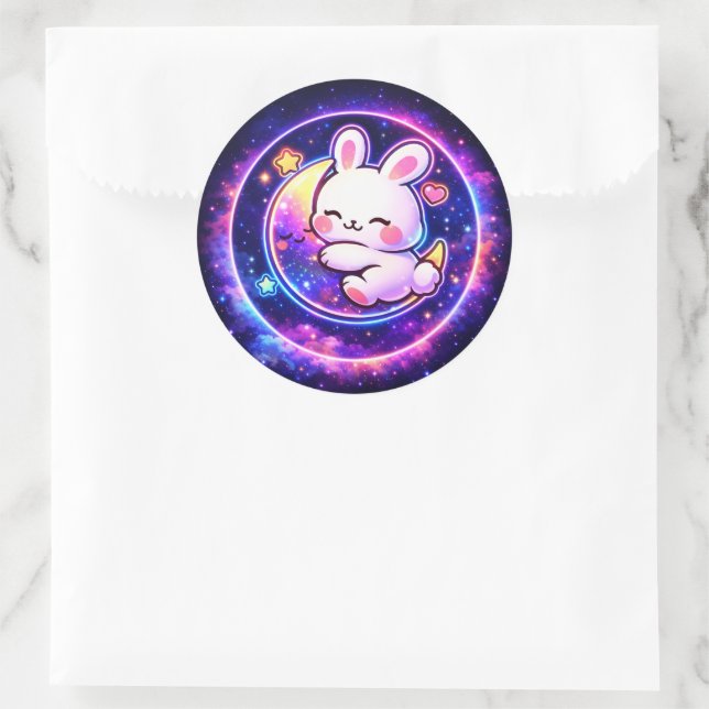 Easter Galaxy Bunny Sticker | Spring Holiday Gift (Bag)