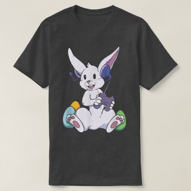 Easter Gaming Bunny Rabbit Gaming Controller Kids  T-Shirt (Design Front)