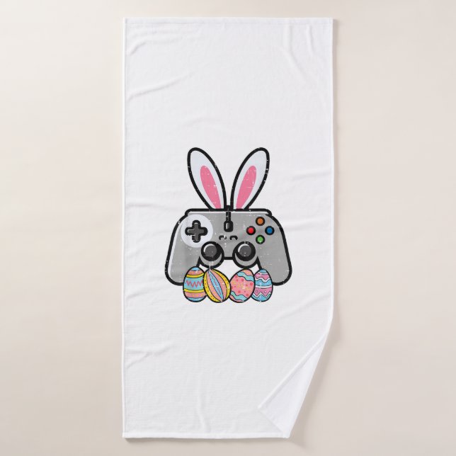 Easter Gaming Controller Bunny Ears Boys Kids Yout Bath Towel (Bath Towel)