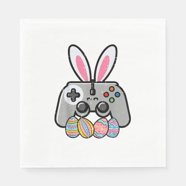 Easter Gaming Controller Bunny Ears Boys Kids Yout Napkin (Front)