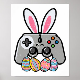 Easter Gaming Controller Bunny Ears Boys Kids Yout Poster