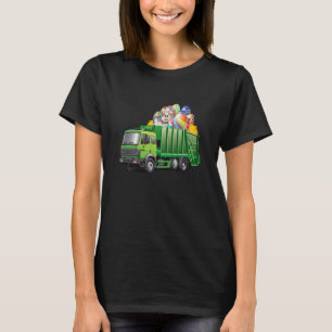 Easter Garbage Truck Eggs Easter Day For Boys Kids T-Shirt