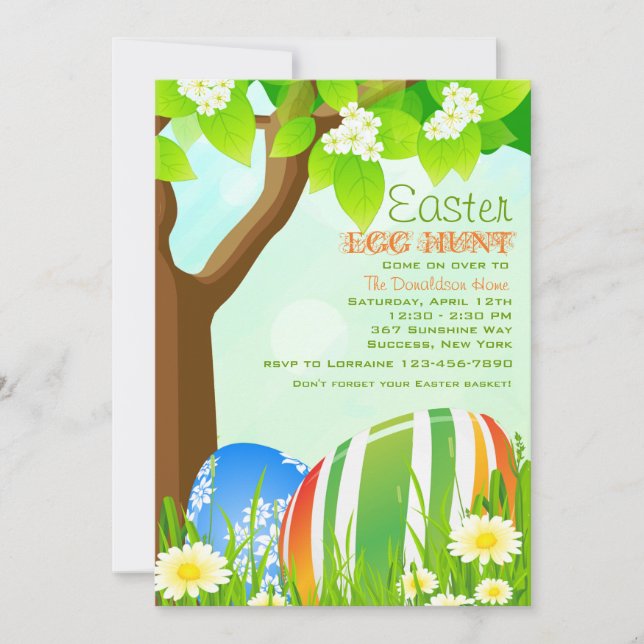 Easter Garden Egg Hunt Invitation (Front)