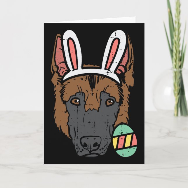 Easter German Shepherd Bunny Face Dog Lover Men Wo Card (Front)