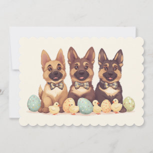 Easter German Shepherd Dogs Holiday Card