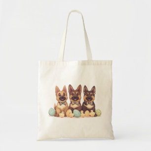 Easter German Shepherd Dogs Tote Bag