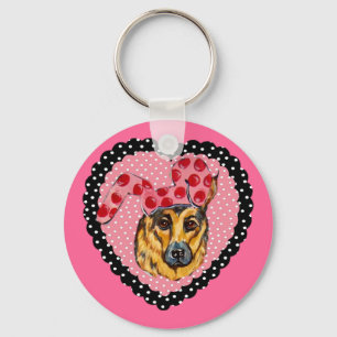 Easter German Shepherd Key Ring