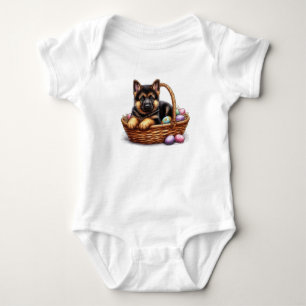 Easter German Shepherd Pup Baby Bodysuit
