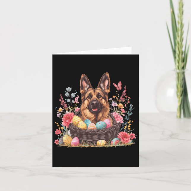 Easter German Shepherd Shirts Funny Easter Lover  Card (Front)