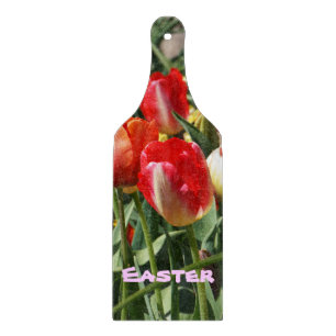 Easter gifts Kitchen Cutting board Paddles Tulips