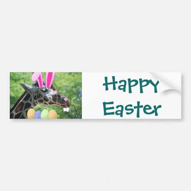Easter Giraffe Bumper Sticker (Front)