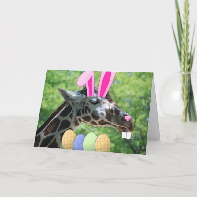 Easter Giraffe Holiday Card (Front)