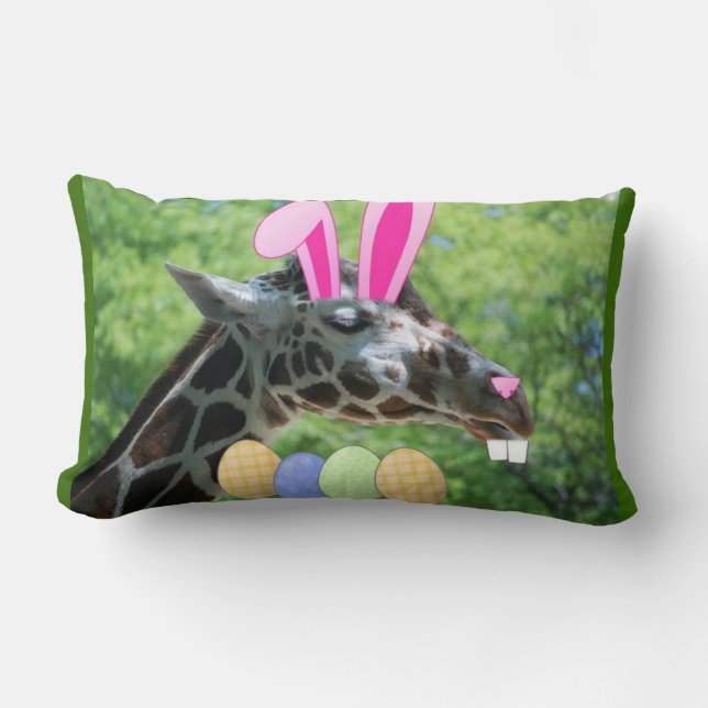 Easter Giraffe Lumbar Cushion (Front)