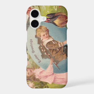 Easter Girl and Boy Victorian Antique Postcard