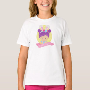 Easter Girl, Easter Egg, Purple Hair, Bunny Ears T-Shirt