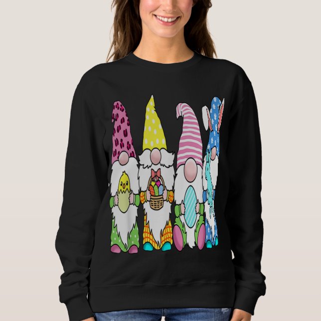 Easter Gnome Egg Hunting Spring Gnomes Sweatshirt (Front)