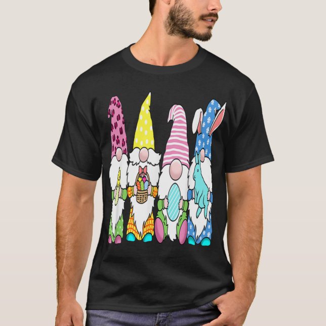 Easter Gnome Egg Hunting Spring Gnomes T-Shirt (Front)