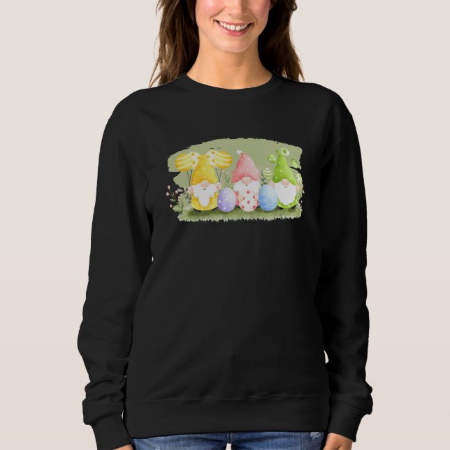 Easter Gnome Funny Easter Day Bunny Spring Egg Hun Sweatshirt (Front)