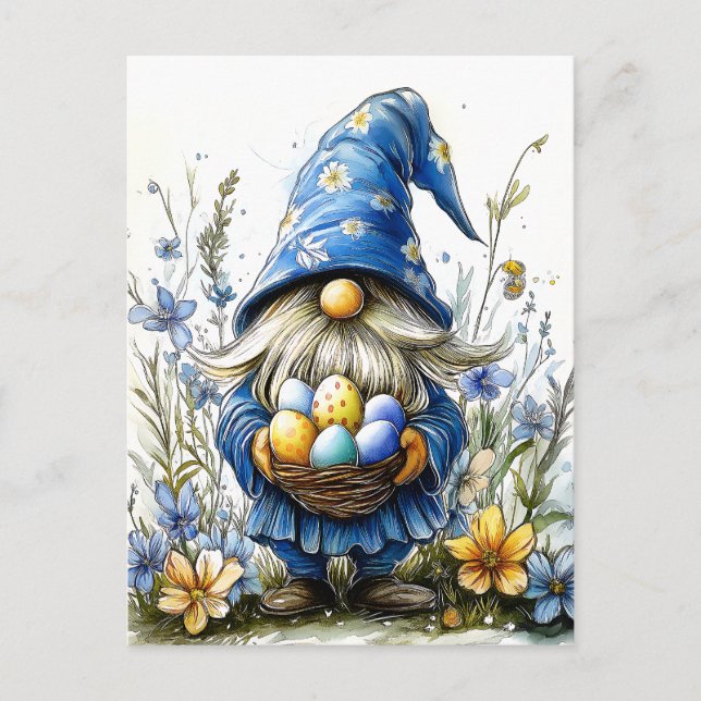 Easter Gnome Holiday Postcard (Front)