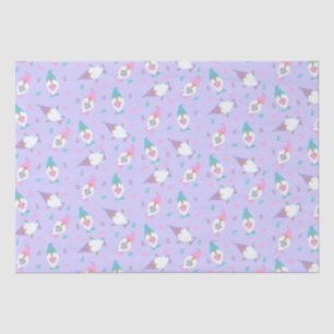 Easter Gnome Pattern Purple Pink Blue Tissue Paper