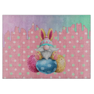 Easter Gnome Polkadot Eggs Icing Drips  Cutting Board