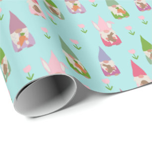 Easter Gnomes Light Blue Wrapping Paper