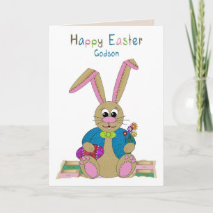 Easter, Godson, Stuffed Easter Bunny Card