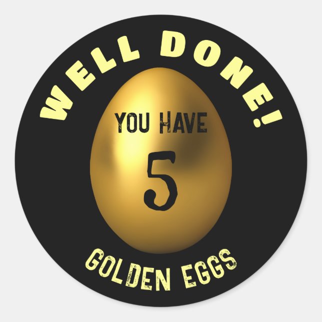 Easter Golden egg points Classic Round Sticker (Front)