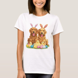Easter Golden Retriever Dogs Bunny Ears T-Shirt