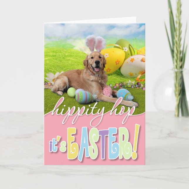 Easter - Golden Retriever - Frank Holiday Card (Front)
