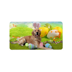 Easter - Golden Retriever - Frank Label
