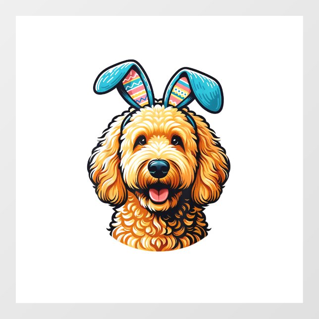Easter Goldendoodle Dog Wearing Bunny Ears, Easter (Sheet)