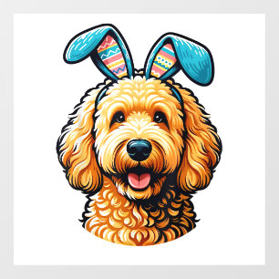 Easter Goldendoodle Dog Wearing Bunny Ears, Easter