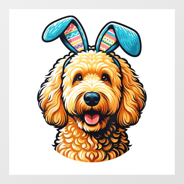Easter Goldendoodle Dog Wearing Bunny Ears, Easter (Sheet)