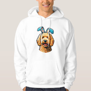 Easter Goldendoodle Dog Wearing Bunny Ears, Easter Hoodie