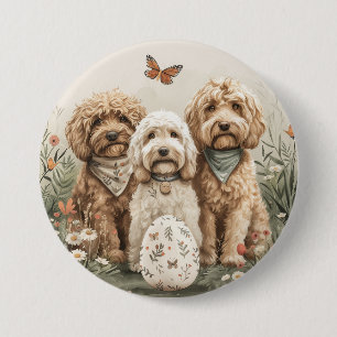 Easter Goldendoodle Dogs 7.5 Cm Round Badge