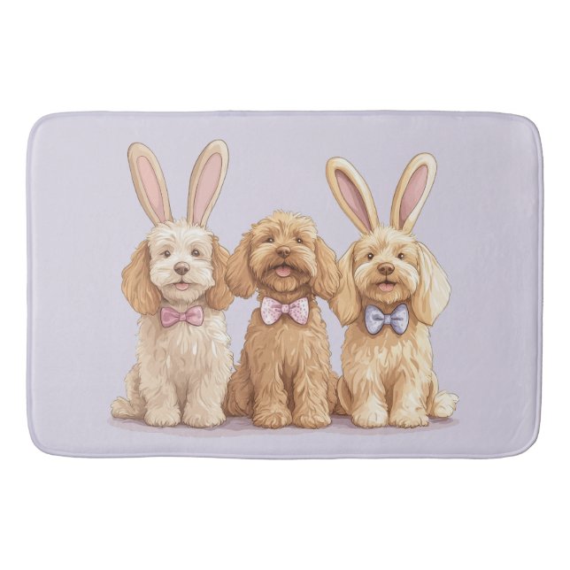 Easter Goldendoodle Dogs Bath Mat (Front)