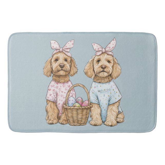 Easter Goldendoodle Dogs Bath Mat (Front)