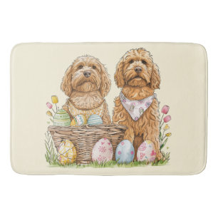 Easter Goldendoodle Dogs Bath Mat