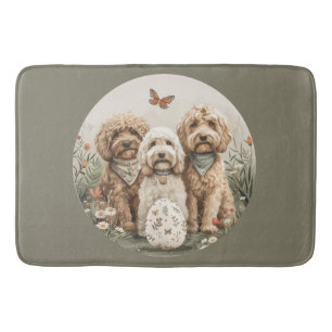 Easter Goldendoodle Dogs Bath Mat