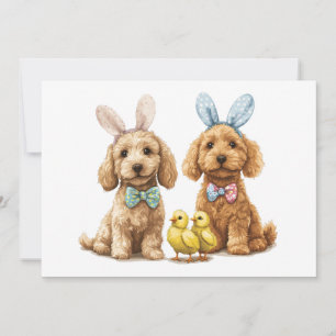 Easter Goldendoodle Dogs Holiday Card