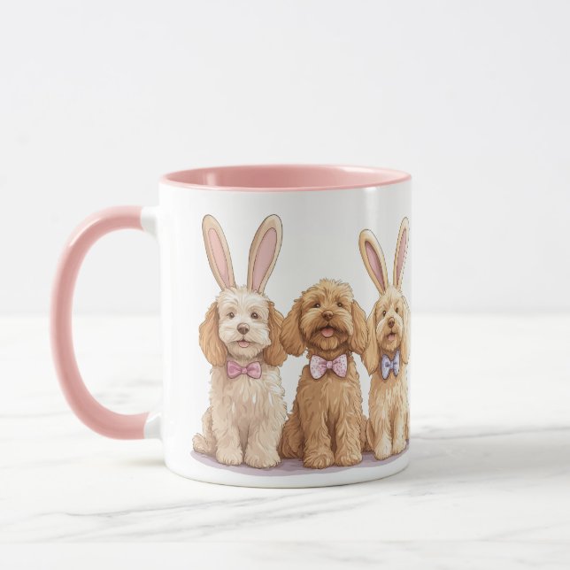 Easter Goldendoodle Dogs Mug (Left)