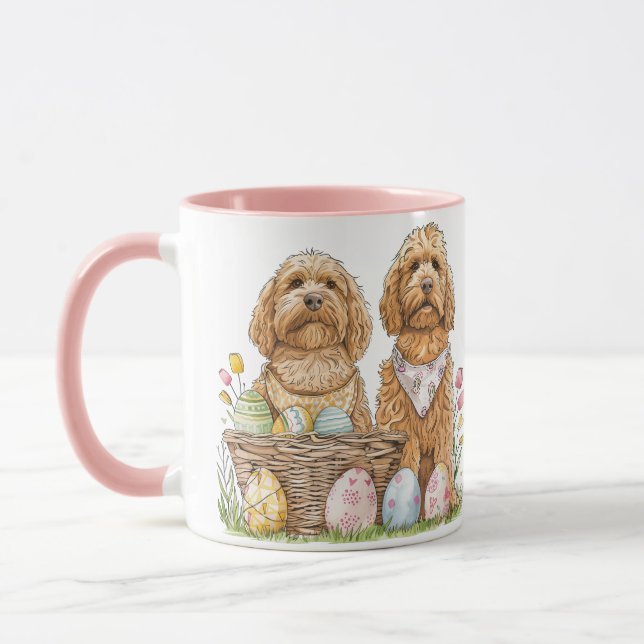 Easter Goldendoodle Dogs Mug (Left)
