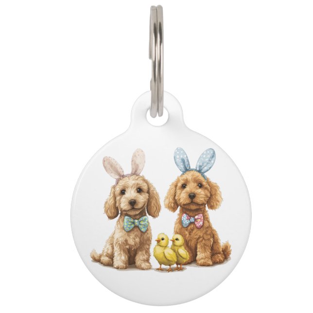 Easter Goldendoodle Dogs Pet Tag (Front)