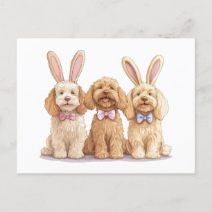 Easter Goldendoodle Dogs Postcard