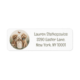 Easter Goldendoodle Dogs Return Address Label