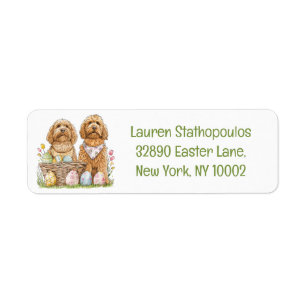 Easter Goldendoodle Dogs Return Address Label