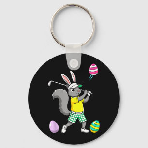 Easter Golf Bunny Rabbit Golfer Golf Player Dad Key Ring