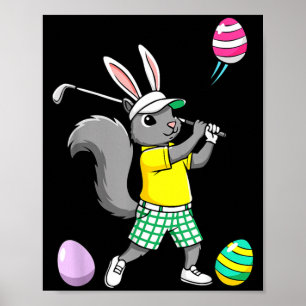 Easter Golf Bunny Rabbit Golfer Golf Player Dad Poster