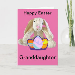 Easter Granddaughter Bunny Rabbit eggs Card